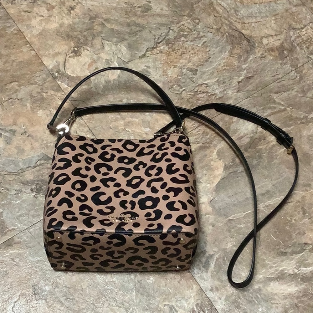 Kate spade leopard print convertible straps handbag